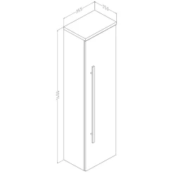 Discount Seinäkaappi Serena 351x250x1400 mm valkoinen Kylpyhuoneen Kaapit