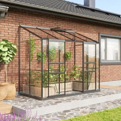 Seinäkasvihuone Ida 3300, 3.3m², lasi, musta*Vitavia