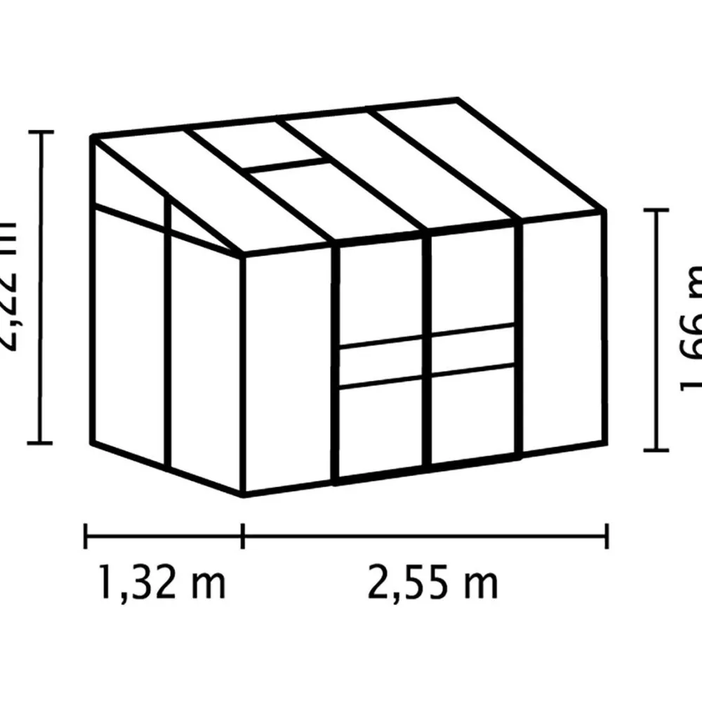 Seinäkasvihuone Ida 3300, 3.3m², lasi, musta*Vitavia