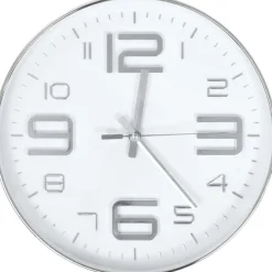 Seinäkello 30 cm hopea*FinePRICE Sale