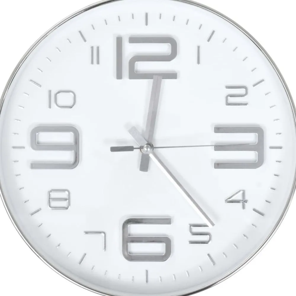 Seinäkello 30 cm hopea*FinePRICE Sale