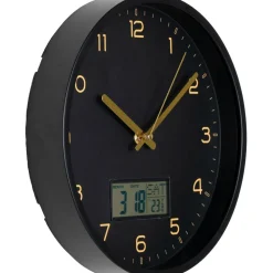 Seinäkello Amiens, ø25cm, digitaalinen näyttö, hiljainen käynti, musta*House Nordic Discount