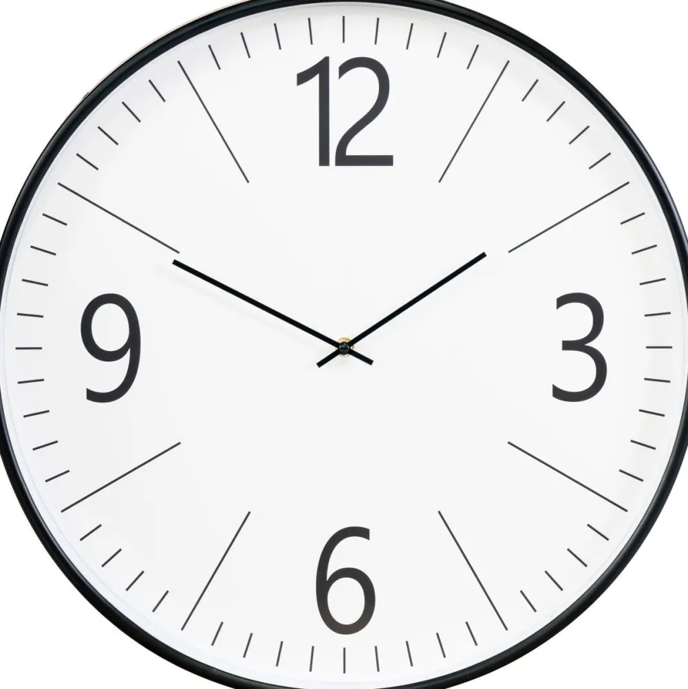 Best Seinäkello Biel, ø51cm, hiljainen käynti, musta/valkoinen Seinäkellot
