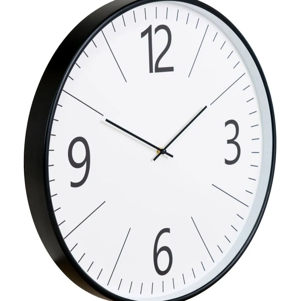 Best Seinäkello Biel, ø51cm, hiljainen käynti, musta/valkoinen Seinäkellot