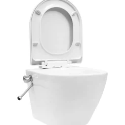 Seinäkiinnitettävä reunaton WC/bidee keramiikka valkoinen*FinePRICE Discount