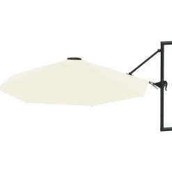 New Seinäkiinnitteinen aurinkovarjo metallitangolla 300cm hiekka Aurinkovarjot