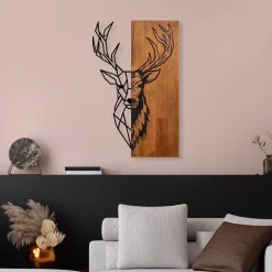 Online Seinäkoriste Red Deer 1, ruskea/musta Koriste-Esineet