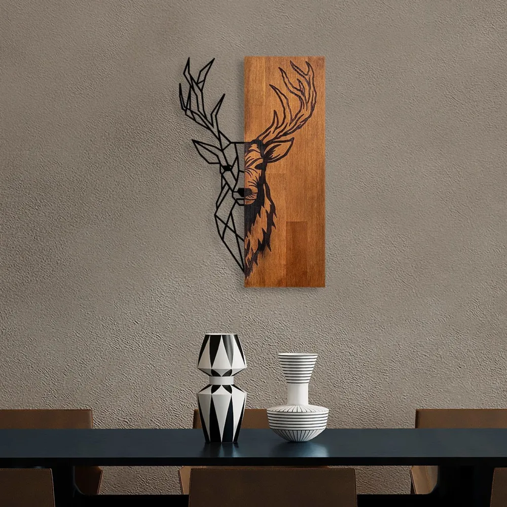 Online Seinäkoriste Red Deer 1, ruskea/musta Koriste-Esineet