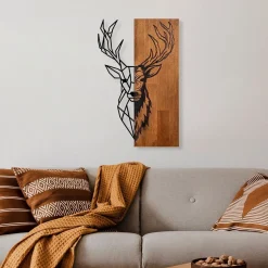 Online Seinäkoriste Red Deer 1, ruskea/musta Koriste-Esineet