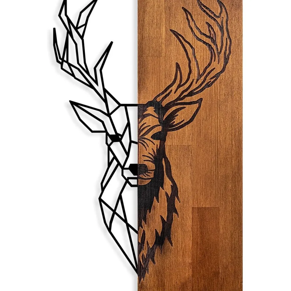 Online Seinäkoriste Red Deer 1, ruskea/musta Koriste-Esineet