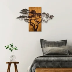 Clearance Seinäkoriste Acacia Tree, monivärinen Koriste-Esineet