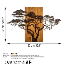 Clearance Seinäkoriste Acacia Tree, monivärinen Koriste-Esineet
