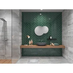 Outlet Seinälaatta Soho Racing Green kiiltävä struktuuri 297x97mm Seinälaatat|Laatat Ja Kaakelit