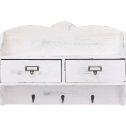 Seinänaulakko valkoinen 50x10x34 cm puu*FinePRICE Outlet