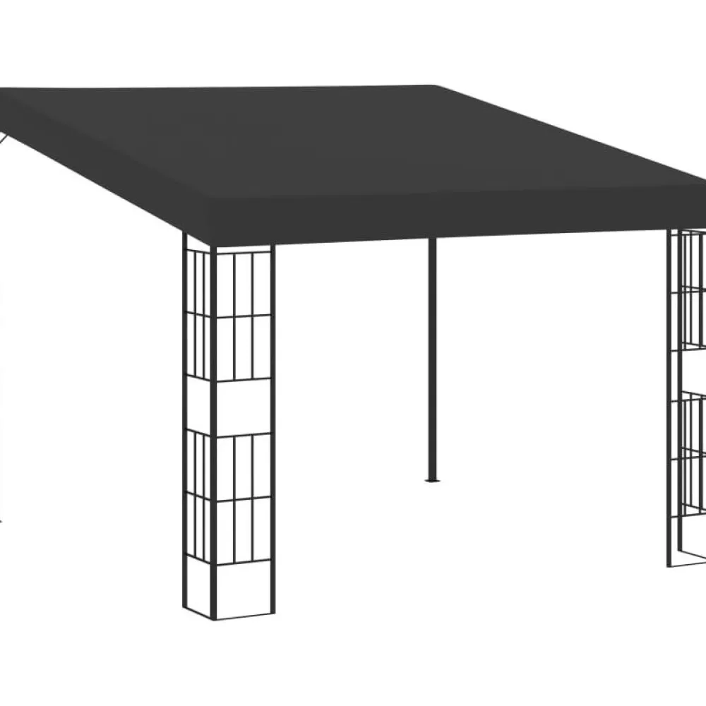 Seinään kiinnitettävä huvimaja 3x3 m antrasiitti kangas*FinePRICE Sale