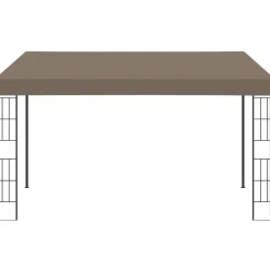 Seinään kiinnitettävä huvimaja 4x3 m harmaanruskea kangas*FinePRICE Outlet