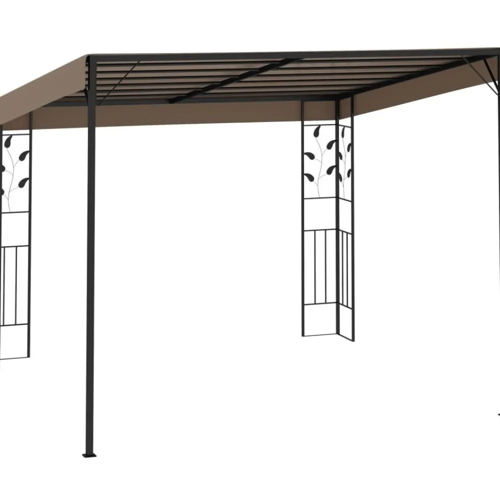 Seinään kiinnitettävä huvimaja 3x3x2,5 m harmaanruskea*FinePRICE New
