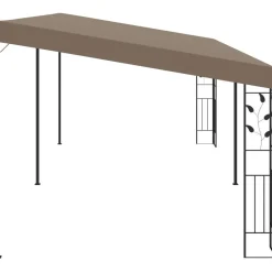 Seinään kiinnitettävä huvimaja 6x3x2,5 m harmaanruskea*FinePRICE Sale