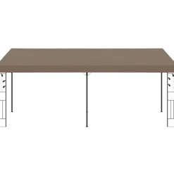 Seinään kiinnitettävä huvimaja 6x3x2,5 m harmaanruskea*FinePRICE Sale