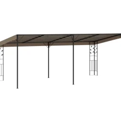 Seinään kiinnitettävä huvimaja 6x3x2,5 m harmaanruskea*FinePRICE Sale