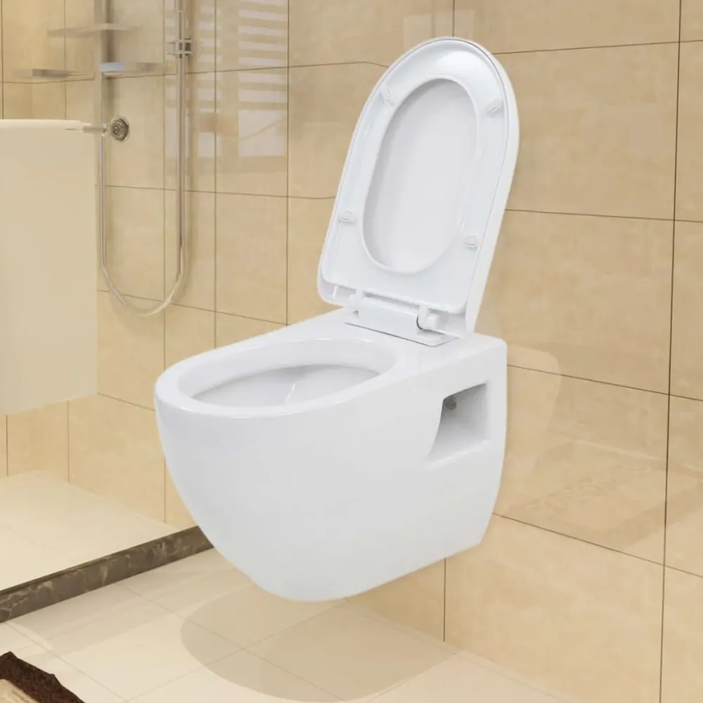 Best Seinään kiinnitettävä WC-istuin keraaminen valkoinen Seinä-Wc