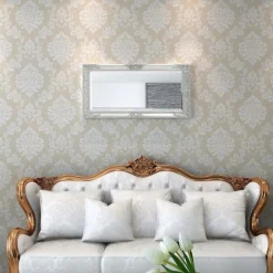 Discount Seinäpeili barokkityylinen 100x50 cm hopea Peilit