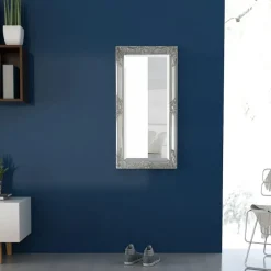 Discount Seinäpeili barokkityylinen 100x50 cm hopea Peilit