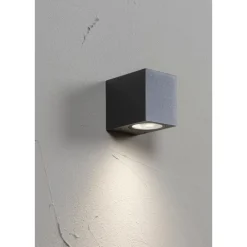 New Seinävalaisin Sund, max 11W, GU10, 80x68x93mm, IP44, antrasiitti/kirkas Ulkoseinävalaisimet