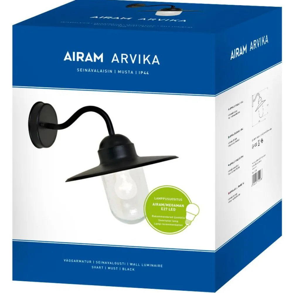 Hot Seinävalaisin Arvika 294x370x303 mm musta Ulkoseinävalaisimet