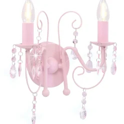 Online Seinävalaisin helmillä pinkki 2 x e14 polttimoa Seinävalaisimet