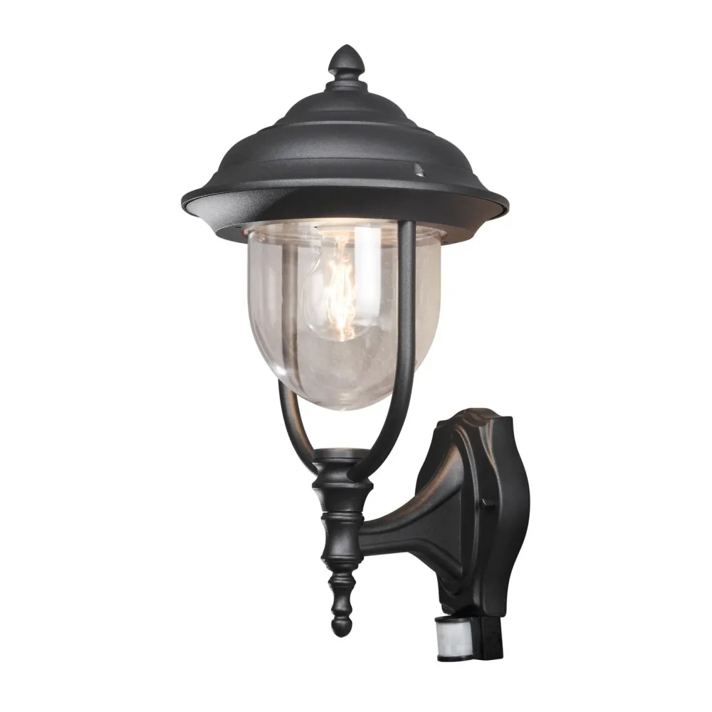 Online Seinävalaisin Parma 7235-750 240x290x480 mm yläsuunta liiketunnistimella musta Ulkovalaisimet Liiketunnistimella