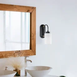 Seinävalaisin Hemikilo 13161, 28cm, musta/valkoinen*Linento Lighting Discount