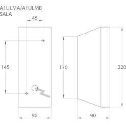 Hot Seinävalaisin Sala IP44 90x90x220 mm ylös/alas valkoinen Seinävalaisimet|Kylpyhuonevalaisimet