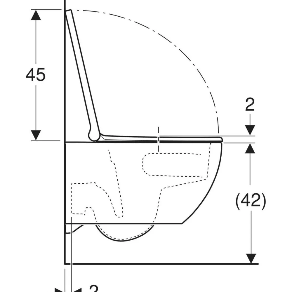 Seinä-WC-istuin Acanto Turboflush, Soft close -kannella, valkoinen*Geberit Discount