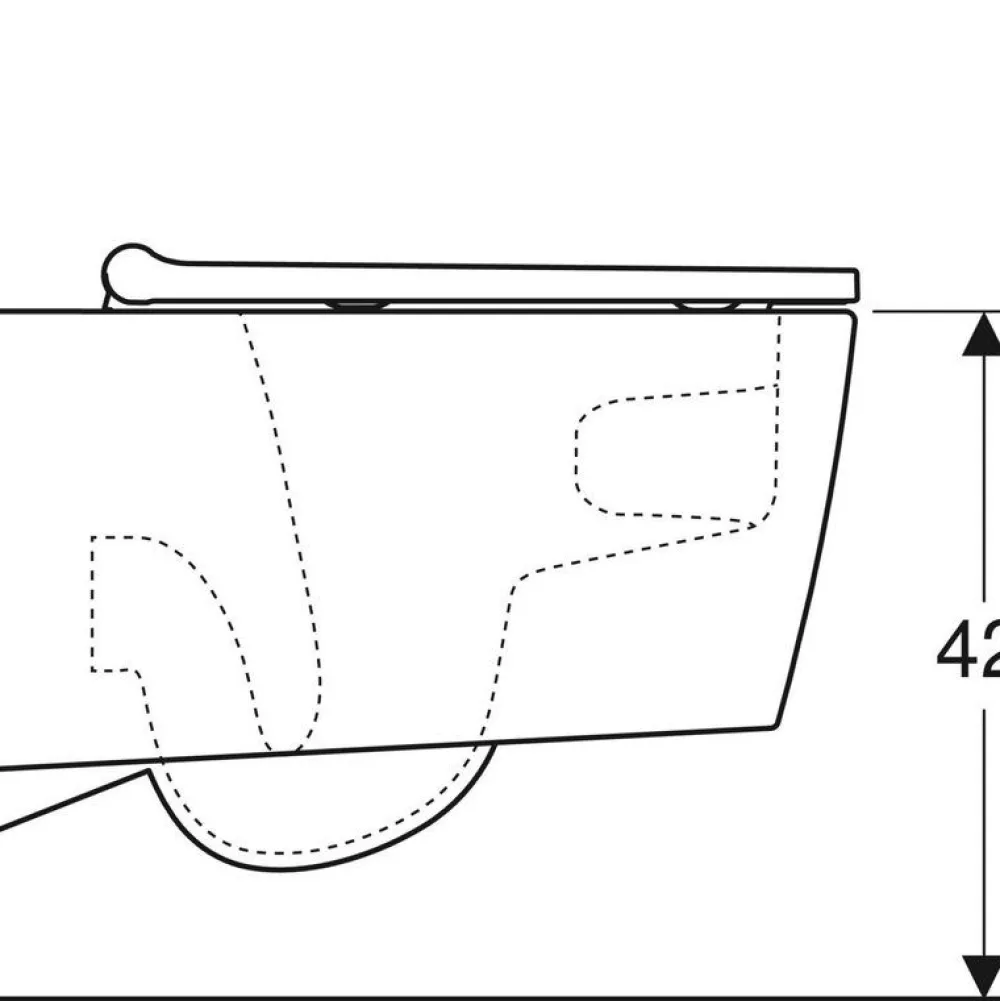 Seinä-WC-istuin ONE Turboflush, kromin värinen Design-kansi*Geberit Online