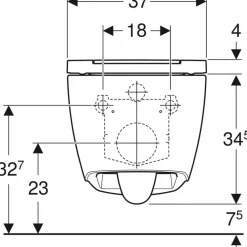 Seinä-WC-istuin ONE Turboflush, kromin värinen Design-kansi*Geberit Online