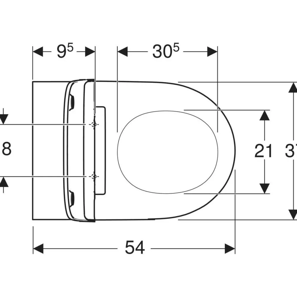 Seinä-WC-istuin ONE Turboflush, valkoinen Design-kansi*Geberit Best