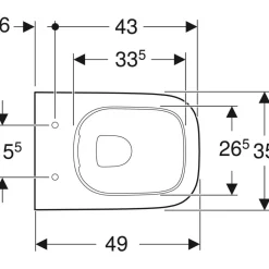 Outlet Seinä WC-istuin Smyle Square, ilman kantta, valkoinen Seinä-Wc