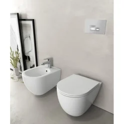 Seinä-WC-istuin Infinity Rimless, huuhtelukaulukseton, valkoinen*Interia New