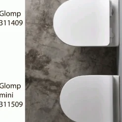 Seinä-WC-istuin Glomp Mini, huuhtelukaulukseton, valkoinen Wc-Istuimet Ilman Huuhtelukaulusta