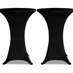 Discount Seisovan pöydän päällyste 80 cm musta stretch 2 kpl Keittiötekstiilit