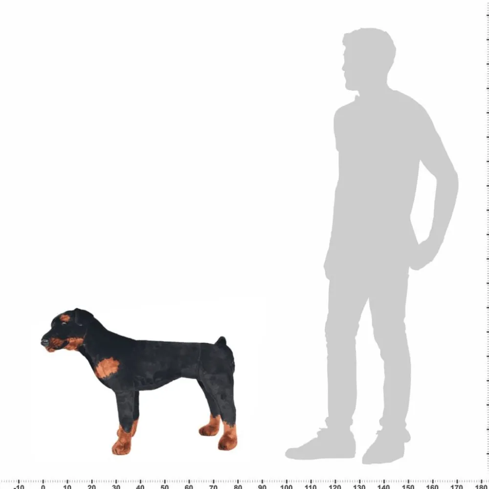 Clearance Seisova pehmolelu rottweiler musta ja valkoinen XXL Lelut