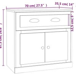Senkki betoninharmaa 70x35,5x67,5 cm tekninen puu (16428)*FinePRICE Outlet