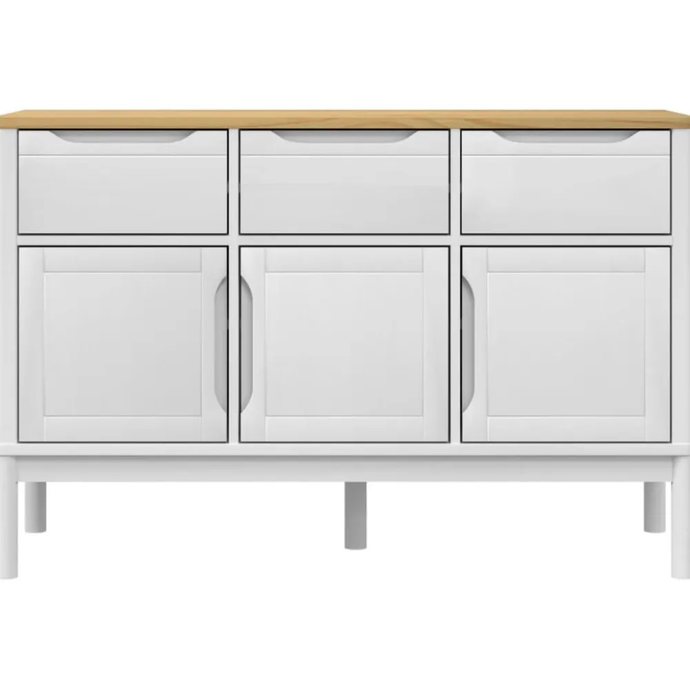 Discount Senkki FLORO valkoinen 114x43x74 cm täysi mänty (74024) Senkit