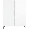 Senkki korkeakiilto valkoinen 69,5x34x90 cm tekninen puu (30214)*FinePRICE Clearance