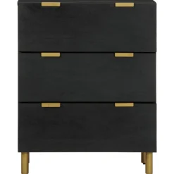 Hot senkki Musta 60x33x75 cm suunniteltu puu (17651) Senkit