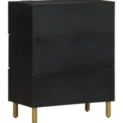 Hot senkki Musta 60x33x75 cm suunniteltu puu (17651) Senkit