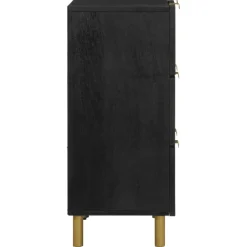 Hot senkki Musta 60x33x75 cm suunniteltu puu (17651) Senkit