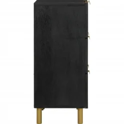 Senkkisarja 2-osainen Musta 60x33x75 cm suunniteltu puu (09992)*FinePRICE Discount