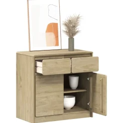 Senkki SAUDA tammenvärinen 80x43x75,5 cm täysi mänty (77600) Senkit